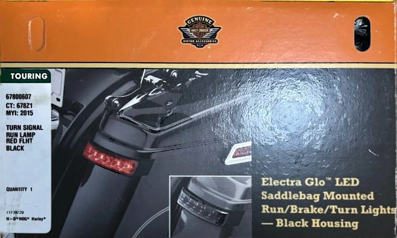 HARLEY-DAVIDSON HD67800607 ELECTRA GLO LED SADDLEBAG RUN/BRAKE/TURN LAMP BLACK HOUSING/RED LENS